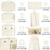 Anna-Kaci 7-Piece Travel Packing Cube Set with Checkered Pattern and Multi-Size Organizers 16x12.5x3.5in - Light Beige - 3 of 4