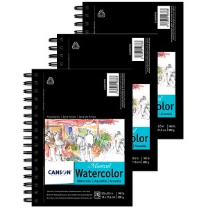 Canson Artist Series Montval Watercolor Pad, Side Wire Binding, 20 Sheet, 5.5x8.5 inch, Pack of 3 - 1 of 4