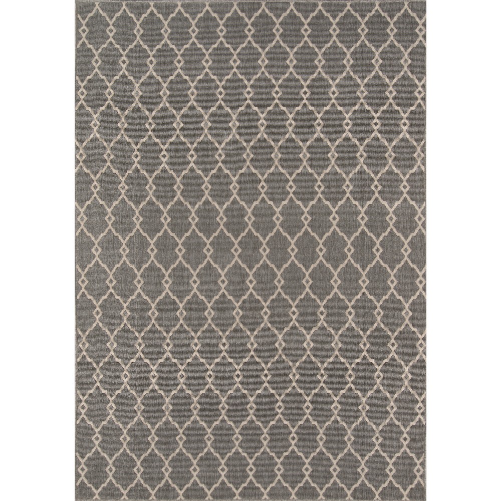 3'11inx5'7in Indoor/Outdoor Fretwork Area Rug Gray - Momeni