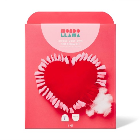 Valentine's Craft Make - Your - Own Heart Shaped Fleece Pillow Kit - Mondo Llama™ - image 1 of 3