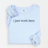 Simply Sage Market Embroidered I Just Work Here Lightweight Garment Dyed Sweatshirt - M - Hydrangea - 2 of 4