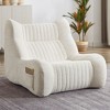 Vynxaria Oversized Bean Bag Chair for Adults, Chenille Fabric (Snowflake Velvet), 35D High-Resilience Sponge, Armrests + Ergonomic Design - 4 of 4