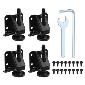 Unique Bargains Metal Non-Skid Adjustable L-Shaped Leveler Legs for Chairs 4 Pcs - 1 of 4