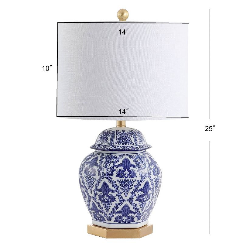 25&#34; Ceramic/Metal Gretchen Ginger Jar Table Lamp (Includes LED Light Bulb) Blue - JONATHAN Y, 5 of 6
