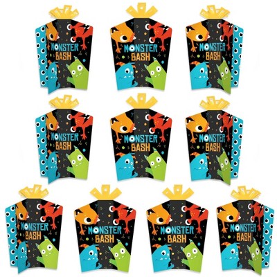 Big Dot of Happiness Monster Bash - Table Decorations - Little Monster Birthday Party or Baby Shower Fold and Flare Centerpieces - 10 Count