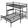 PAGED Simple Wooden Low Loft Bed Bunk Bed with Movable Desk, Twin Size Bed Frame with Storage, Ladder and Guardrail for Kids, Teens - 3 of 4