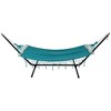 Northlight Hammock with Netted Fringe and Wooden Bars - 100" x 41" - Teal Green - 4 of 4