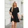 Womens Flowy T Shirt Dress Bell Sleeve Summer Shift Dress with Flounce Hem Flutter Lounge Dress Boat Neck Short Sleeve Mini Dress - 4 of 4