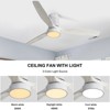 Modern Flush Mount Ceiling Fan 52'' Low Profile Ceiling Fan with Lights and Remote 3 Wood Blades Dimmable LED Reversible DC for Kitchen Bedroom - 3 of 4