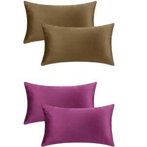 Unique Bargains Solid Velvet Modern Couch Sofa Home Decorative Throw Pillow Covers 4 Pcs - 1 of 4