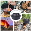 ChicFurnit Pots and Pans 8 Quart Outdoor Camping Deep Pot with Iron Pot Rack Portable Cookware for Camping Cooking BBQ, Black, 12.7"*13"*7.5" - 2 of 4