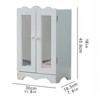 Angel Sar Wooden Doll Closet with Mirror, 6 Hanger Doll Wardrobe for 18" Dolls, White Doll Clothes Storage for Kids Aged 3+ - 3 of 4