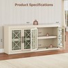 Sideboard with storage function, modern style, four glass doors, can also be used as a TV stand, suitable for 50-80 inch TVs. - 2 of 4