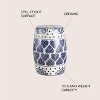 JONATHAN Y Happy Hearts 17.8" Chinoiserie Ceramic Drum Garden Stool, Blue/White - 3 of 4