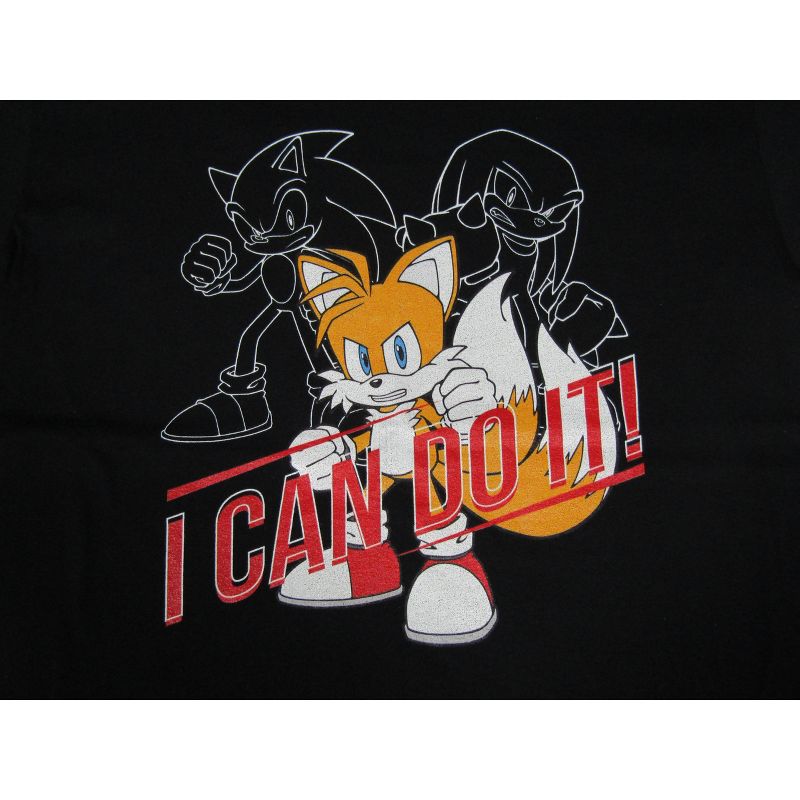 Sonic The Hedgehog Tails I Can Do It Boy's Black T-shirt, 2 of 3