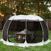 Leedor Outdoor Pop Up Portable Screen Tent with Mesh Netting Fiberglass Gazebo Gray - 3 of 4
