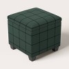Windowpane Plaid Pattern Storage Ottoman Green/Black - Woolrich x Target - 2 of 4