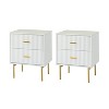 Ceandro Contemporary Classic 2-Drawer Nightstand Set of 2|ARTFUL LIVING DESIGN-NAVY - 2 of 4