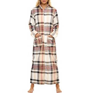 ADR Women's Zip Up Robe Fleece Soft Warm Plush Oversized Zipper Bathrobe - 1 of 4