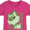 Girls' - Pokémon - Sprigatito Stats Fitted Short Sleeve Graphic T-Shirt - 2 of 4