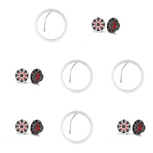 Kicker ( 4 Pair ) 45KM84L 8" LED Marine Speakers & 47KLSR8 8-Inch LED Spacer Rings Bundle - 1 of 4