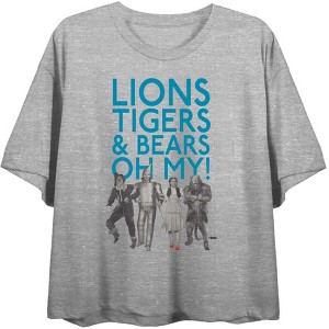 Wizard Of Oz Lions Tigers & Bears Oh My
 Women's Crew Neck Short Sleeve Crop Tee - 1 of 2