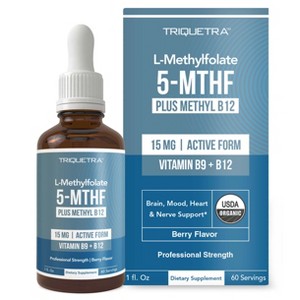 Triquetra L-Methylfolate (15 mg) Plus Methyl-B12 - 60 servings - Berry Flavor - 1 of 4