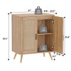 Buffet Cabinet with Storage, Sideboard with Rattan Decorated Doors,Accent Cabinet with Solid Wood Feet - 2 of 4