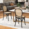 Vintage Rattan Dining Chairs Set of 2,Solid Wood Side Chairs with Cane Back and Seat,No Assembly for Kitchen or Dining Room–Maison Boucle - 2 of 4
