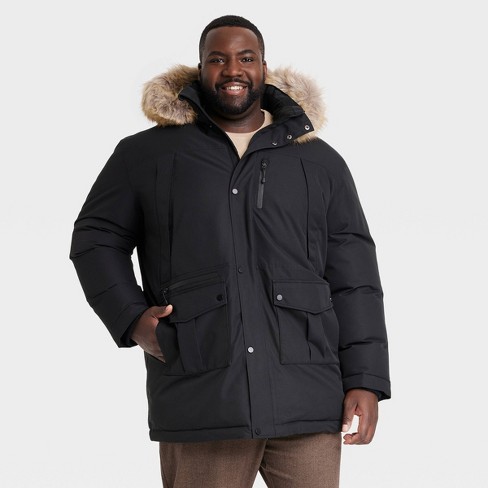 Men's Big & Tall Heavyweight Parka Jacket - Goodfellow & Co™ Black 5XLT