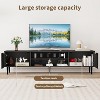 TV Stands, TV Console Table for TVs Up to 70", Entertainment Center with 2 Large Storage Cabinets, Wood TV Stand for Living Room, Media Console Table - 2 of 4