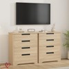 Storage Cabinet Sideboard Cabinet, Wooden Cabinet w/Adjustable Shelves, Glass Doors and Metal Handles - 4 of 4