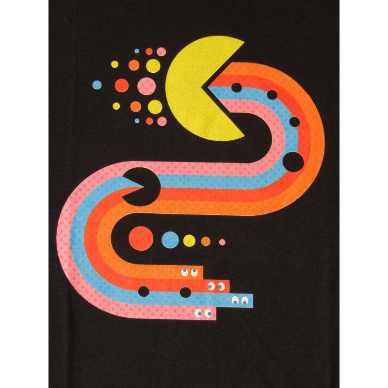 PacMan Ghost Chase Men's Black Tshirt, 2 of 3