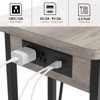 C Shaped Side Table with Charging Station, Flip Top Sofa End Table with USB Ports and Outlets - 3 of 4