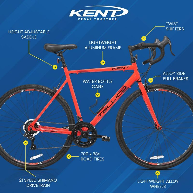 Kent Tellico 28&#34; Adult Road Bike - Red, 4 of 9