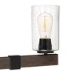 Franklin Iron Works Poetry Rustic Industrial Wall Light Wood Grain Bronze Hardwire 44" 5-Light Fixture Clear Seedy Glass for Bedroom Bathroom Vanity - 3 of 4