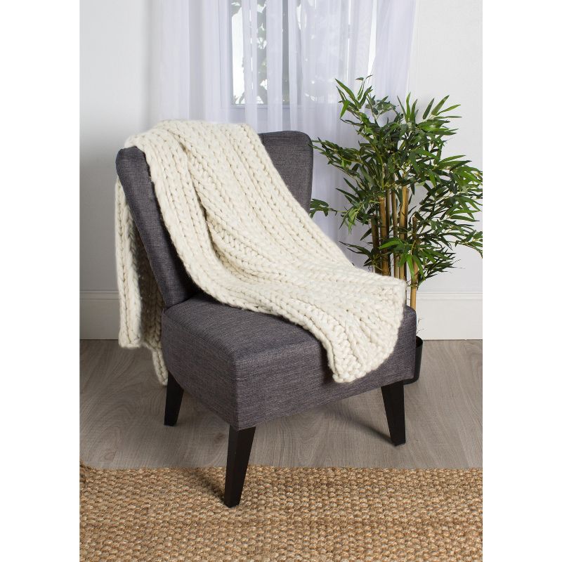Kate and Laurel Chunky Knit Throw Blanket, 4 of 9