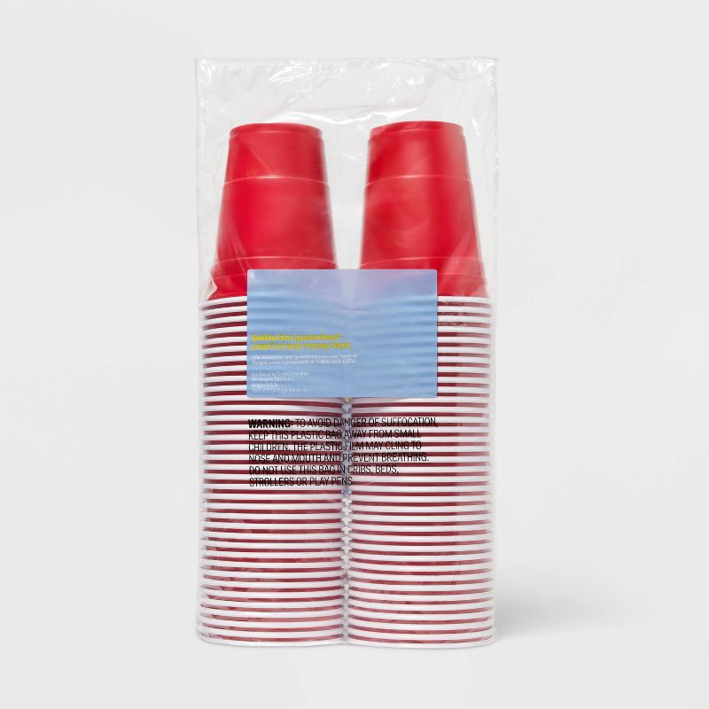 Disposable Red Plastic Cups - 18oz - up & up™, 3 of 4