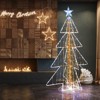 Tangkula 5 FT LED Lighted Cone Tree Indoor & Outdoor Xmas Decoration w/ Star Topper & Round Base - 2 of 4