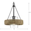 Progress Lighting Pembroke 1-Light Outdoor Wall Light, Matte Black, Rattan and Seeded Glass Shade - 3 of 4