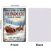 Lomsoe Christmas Santa Claus Sleigh Metal Tin Sign 8x12in "Reindeer" Vintage Painting Tin Signs Wall Poster Plaque Christmas Gift - 2 of 4