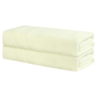 Unique Bargains Cotton Absorbent Lightweight Bath Towels 2 Pcs