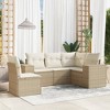 vidaXL Garden Sofa Set Beige, Cream White - 2 of 4