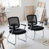 SEVOBAL Task and Office Chairs Set of 2 Mesh Chair Without Wheels, Executive Sled Base for Home Office and Conference Rooms, Black, 24"*23.6"*38.1" - 4 of 4