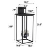 Wellfor 4-Light 29.5" Iron Outdoor Wall Light - Black: Weather-Resistant, E12, Glass Shade - 3 of 4