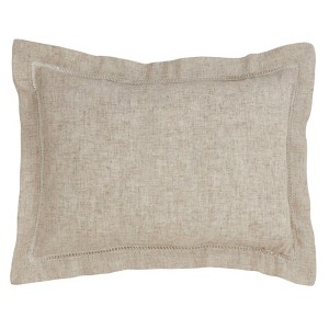 Oversize Down Filled Hemstitch Throw Pillow Natural - Saro Lifestyle	 - 1 of 2