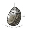GDFStudio Yosiyah Outdoor Wicker Hanging Basket Chair with Cushions (NO STAND) - 3 of 4