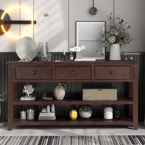 PAGED 53 inch Console Table with 3 Drawers,Modern Entryway Table with 2 Open Shelf for Living Room,Hallway - 1 of 4