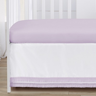 Lavender and Ivory Microfiber Floral Baby Crib Bedding Set