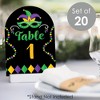 Big Dot of Happiness Colorful Mardi Gras Mask - Masquerade Party Double-Sided 5 x 7 inches Cards - Table Numbers - 1-20 - 2 of 4